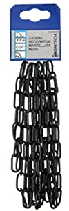 Catena decorativa pretagliata diametro 2 mm. in acciaio nero martellato 2,5 mt.