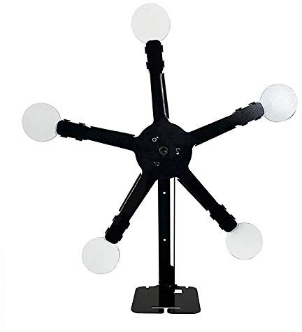 ATFLBOX Zurücksetzen und Drehen des Zielscheibe mit 5 Stahlplatten für Pelletpistolen des Kalibers Airsoft BB Guns (Star)