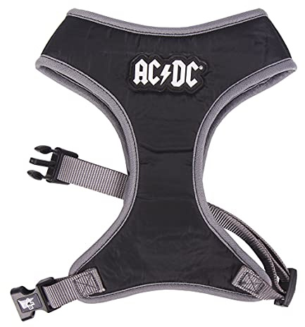 CERDÁ LIFE'S LITTLE MOMENTS - ForFanPets Arnes für mittelgroße Hunde von ACDC - Offizielle ACDC Lizenz 2800000408 Schwarz M-L
