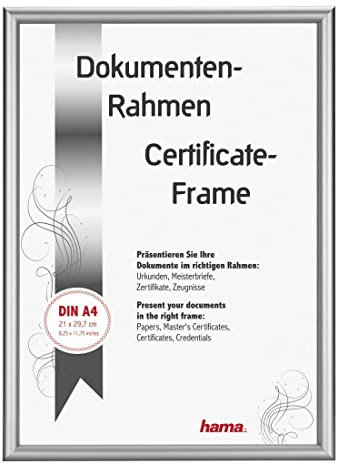 Hama Cadre en Aluminium Detroit, argenté, 21 x 29,7 cm