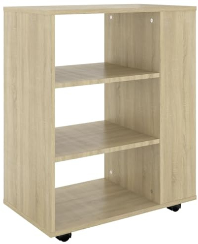 vidaXL Armario con Ruedas Madera contrachapada Roble Sonoma 60x35x75cm