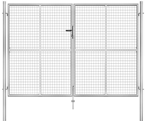 Susany Cancello da Giardino in Acciaio zincato 306x175 cm Argento-Home