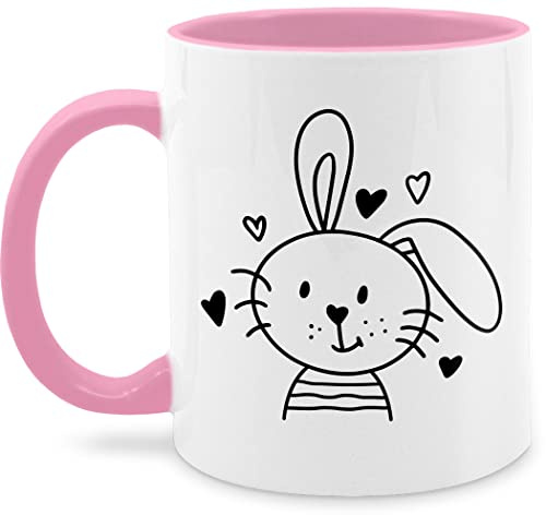 Tasse Tassen 325ml - Hase - Hasen Schlappohr Osterhase I - 325 ml - Rosa - ostertassen hasenmotiv osterhasen bunny teetasse ostertasse mit häschen ostern kaffeetasse ostergeschenke hasi rabbit