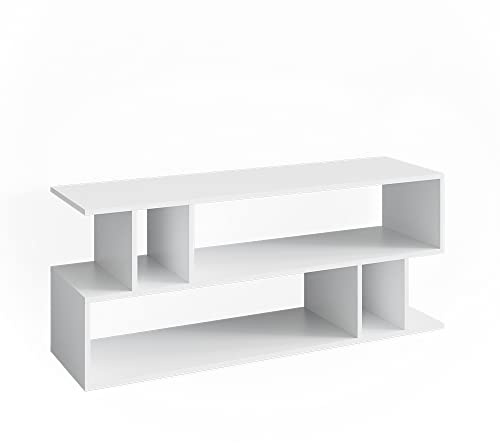 Vicco Lowboard Karel, Weiß, 120 x 50.6 cm | geeignet als TV-Untergestell mit offenen Ablageflächen