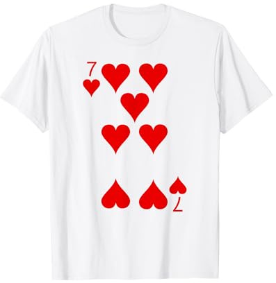 Spielkarte Seven Of Hearts TShirt I Herz Sieben T-Shirt