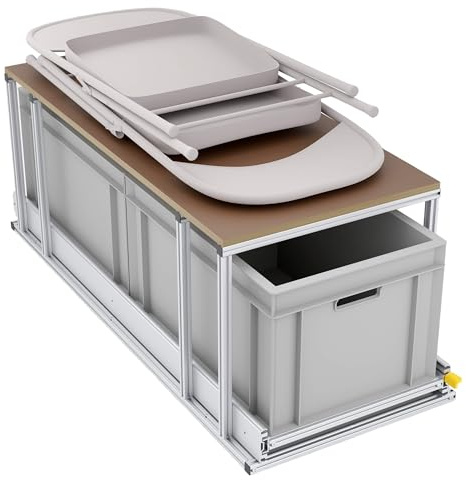 Tinobu Auszugsystem mit Ablage für Campingzubehör, Länge 120cm, Camper Ausbau (Breite: 40cm)
