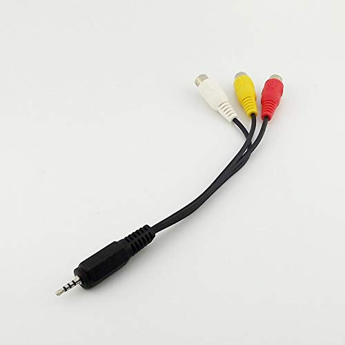 Cavo adattatore AV da 2,5 mm maschio a 3 RCA femmina jack audio video AV in nichel