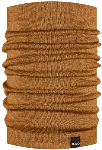TODO Cálida bufanda 100% merino para invierno. Cómoda y transpirable, bufanda de merino, para hombre y mujer, Mostaza - 100% Merino, Einheitsgröße - Universal - Herren und Damen
