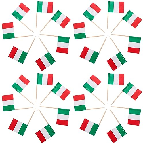 HOLIDYOYO Dekorative Zahnstocherfähnchen Multifunktionale Party Cupcake Topper 200 Stück Zarte und Sichere Cupcake Dekoration für Geburtstagsfeiern und Firmenveranstaltungen