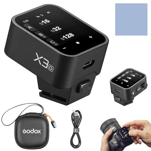 GODOX X3-O Flash Trigger Kamera Wireless TTL Blitzauslöser mit großem OLED-Bildschirm, mehrere Blitzmodi 32 Kanäle, 16 Gruppen mit Aufbewahrungstasche kompatibel mit Olympus/Panasonic-Kameras