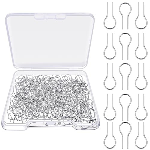 100 Pieces High Temperature Nichrome Wire Jump Rings R Shaped Nichrome Hanger Hooks for Ceramic Ornaments, Glass Projects, Porcelain，Stoneware and Fusing in Glass, with Plastic Storage Box (100)