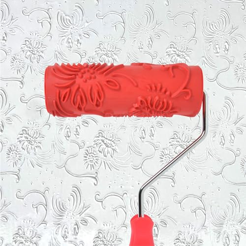 Hanroy Rodillo de pintura estampado de 8 pulgadas para decoración de pared, textura clásica, rodillo de goma decorativo para el hogar, herramienta de arte para decoración de pared (2017T)