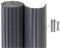 HEMERA Sichtschutzmatte PVC - grau - 90 x 300 cm - Zaunsichtschutz, Sichtschutzzaun, Balkonverkleidung, Zaunblende Garten Balkon Terrasse