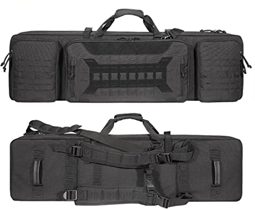 ANSNOW Taktische Gewehrtasche, Doppelte Gewehrtasche Lang, Gewehrkoffer, Schrotflinte, Airsoft-Koffer, Transport-Aufbewahrungsrucksack, Drei Außentaschen, Wasser- Und Staubabweisend, Für Jagdschieße