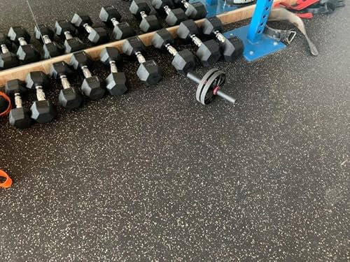 Suinga - Revêtement de sol en caoutchouc Gym 1,2 x 10 m, épaisseur 4 mm, couleur noire