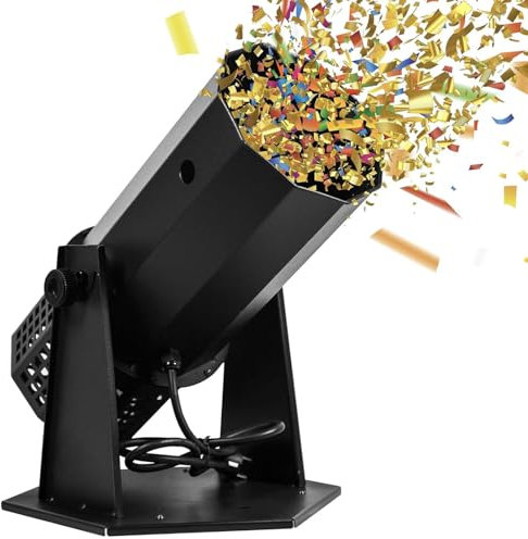 Hydravex Máquina de cañón Lanzador de Confeti, Soplador de máquina de Confeti con Control DMX de Largo Alcance para conciertos, Fiestas, Bodas, espectáculos de Discoteca, máquina lanzadora de Confeti