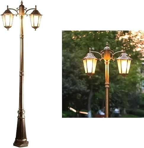 Lámpara de jardín al aire libre, luz de poste de aluminio, lámpara de pilar para valla, poste de pilar, lámpara de camino de bolardo, lámpara de camino impermeable IP6 (320 cm)