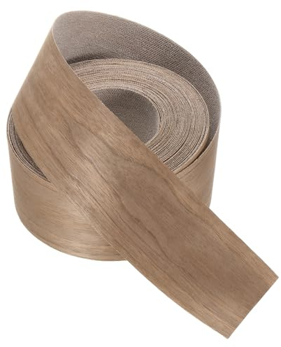 PATIKIL Bordure en noyer, 76 mm x 15m Ruban en placage de bois pré-collé Bordure flexible en contreplaqué avec adhésif thermofusible pour la restauration de meubles (3 x 49ft)