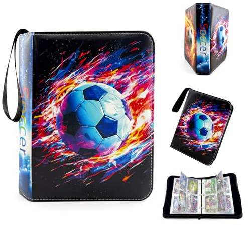 Sammelalbum Fußball Karten 4 Taschen 50 Seiten Wasserdichtes PU