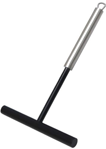 Herramienta de esparcidor de crepe, espátula de crepé de acero inoxidable en forma de T con un mango cómodo, una masa colgante para una panqueería de restaurantes para el restaurante.