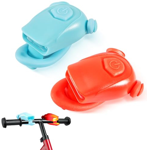 Editbar Lot de 2 lumières LED pour trottinette pour enfant avec 3 modes d'éclairage, étanchéité IP67, lumière pour sac à dos, poussette, lumière LED pour scooter, bâton de randonnée ou sac à dos