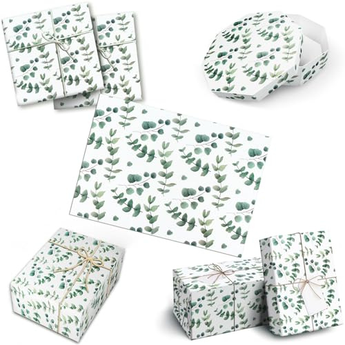 100 Hojas de Papel de Seda de Eucalipto,50 x 35 cm Papel de Seda Verdes Vegetación Botánica Envoltura de Regalo para Bolsas de Regalo Cumpleaños Bodas Fiestas Decoración