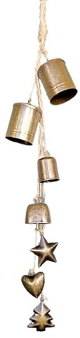 Campanas Navideñas Vintage,Cencerros De Metal,Campanas De Viento Cuerda para Decoración De Pared En Habitación, Salón, Balcón, Porche Y Apartamento | Festivos para