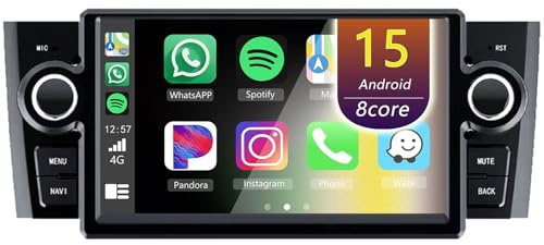 Eouyt Android Autoradio per Fiat Grande Punto Linea 2007-2012, 7 Touch Screen Stereo Auto con CarPlay Android Auto GPS Bluetooth Telecamera(4Core(1+32GB))