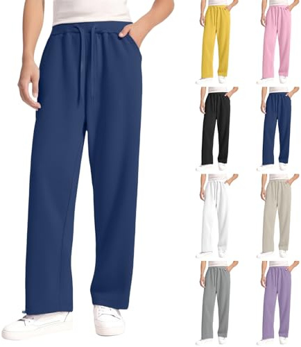 Joggingbyxor barn flickor 5–13 år, höst vinter långa sportbyxor lediga lösa träningsbyxor enfärgade elastisk linning fritidsbyxor bekväma säckiga sweatpants breda ben fritid, svart, 120