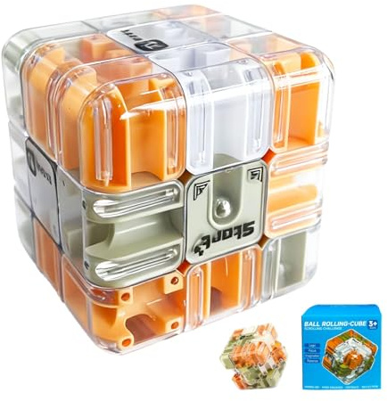 ZFFAFUR Labyrinth 3D Maze Cube, 3D Magic Roller Ball Puzzles Maze Cube, Logical Challenge 3x3 Maze Puzzle for Stress Relief and Logic Development,Labyrinth Puzzle Cubes Mazes Game