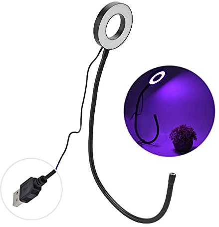 Full LED Plant Growth Lamp, Adjustable USB Powered Indoor Grow Light 5V - Durable Aluminum Shell, Flexible Gooseneck, Ideal for Home and Office Plants