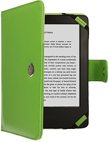 TECHGEAR Hülle für Amazon Kindle eReader, Kindle Paperwhite Folio Hülle aus PU Leder mit Magnetverschluss passt Kindle eReader (6,0 zoll) [4 bis 10 alle Generationen] Case mit Bildschirmschutz -Grün