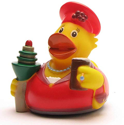 DUCKSHOP I Badeente Düsseldorf I Quietscheente I L: 7,5 cm I inkl. Badeenten-Schlüsselanhänger im Set