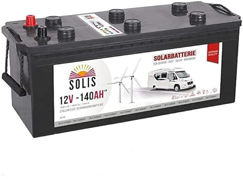 Solis Solarbatterie 140AH Antriebs Versorgungs Boots Wohnmobil Solar Caravan Batterie