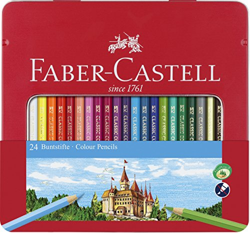 FABER-CASTELL 115824 - Buntstift Hexagonal, 24er Metalletui