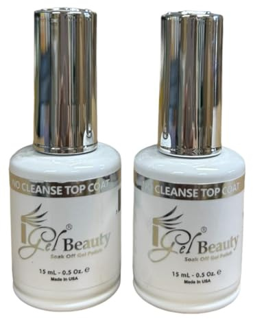 IGEL Impeccable Gel Soak Off No Cleanse Top Coat 0.5 oz (2 Packs)