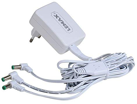 Lemax 94564-4,5V Netzadapter/Poweradapter mit 3 Anschlussmöglichkeiten - EU Stecker - Farbe: Weiß - Zubehör Weihnachtswelt
