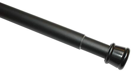 GARDINIA Spannstange, Metall-Stange, Ausziehbar, Gardinenstange ohne Bohren und Schrauben, Ø 23/26 mm, Länge 130-220 cm, Schwarz-matt