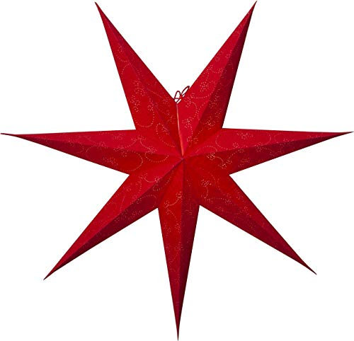 Star Trading 501-39 Papierstern Decorus, 7-zackig, Farbe: rot, ca. 75 cm Ø, ohne Kabel