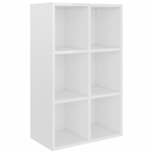 vidaXL Bücherregal Sideboard Standregal Büroregal Hochglanz-Weiß 66×30×97,8 cm