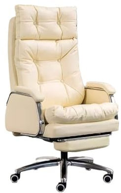 Sillas de Oficina Silla de oficina ejecutiva, cómoda, de lujo, descanso for el almuerzo, silla de oficina reclinable, elevador giratorio, silla de escritorio for ordenador Silla de Escritorio(Beige)