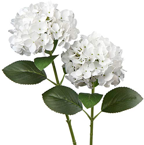 Briful Künstliche Hortensie Blumen Real-Touch Kunstblumen Wie Echt Hydrangea Kunstzweige Blumengesteck für Bürotischen, Hotels, Rezeptionen, Wartezimmer, Esstische, Cafes Dekoration, 2 Stück