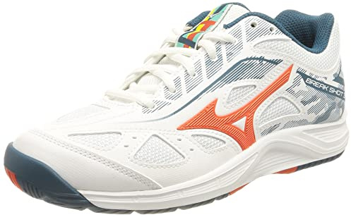 Mizuno unisex vuxen breakshot 3 Ac tennissko, Wht Cherrytom Maroccanb, 47 EU