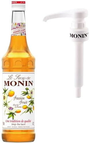 Monin Premium Passionfruit Syrup for Cocktails and Mocktails | Passionfruit Martini Flavouring Syrup | with Monin Pump