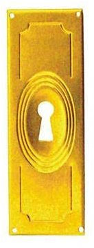 Antikhof Möbelbeschlag Jugendstil Messing geprägt, Größe: 3,3 x 9,7cm,Bestellnummer: JML 143, Dunkelbraun