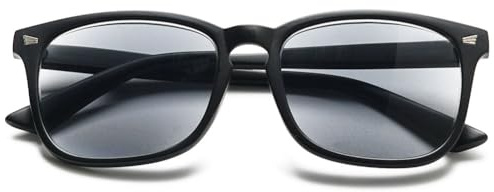 MAGIMODAC Damen Herren Lesebrille Rechteckige Sonnenlesebrille Getönte Lesesonnenbrille UV-Schutz Lesebrillen mit Sonnenschutz Matt Schwarz +2.00