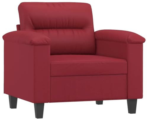 vidaXL Sofa 2-Sitzer, Loungesofa Couch mit Armlehnen Rückenkissen, Wohnzimmersofa Designsofa mit Metallgestell, Sitzmöbel Zweisitzer, Weinrot Kunstleder