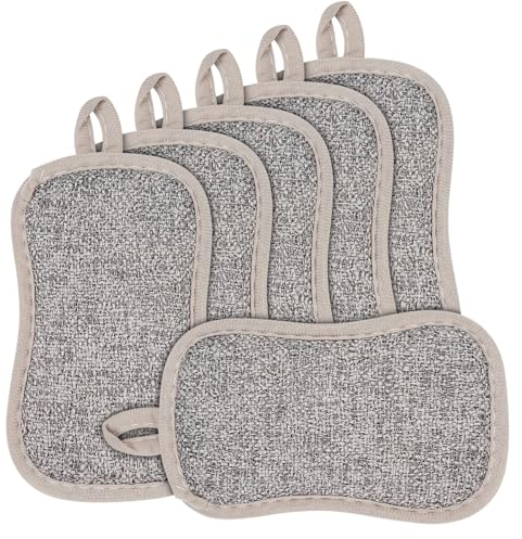 Baxcdyswe 6 Piezas Esponja Cocina, Esponjas de Doble Cara, Estropajos de Microfibra Que No Raya De Limpieza para Platos de Cocina, Estufas, Ollas y Sartenes, Productos para el Hogar