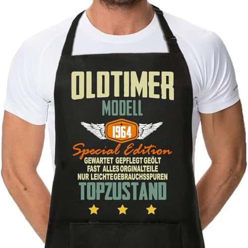 Sugeru Kochschürze,Schürze mit 2 Taschen,Geschenke 40|50|60|70 Geburtstag Herren Damen,Wasserdicht Küchenschürze,Kochen Backen Grillen für Haus,Restaurant,Verstellbare Kinderschürze