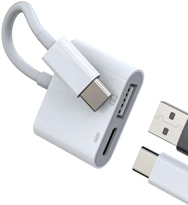 Adaptador USB C a USB 3.0 (2 en 1) Cable OTG para Apple iPad iPhone15 compatible con Samsung Tipo C Cargador Convertidor Alimentador Divisor Datos Llave Cable Android Adaptadores tp-BH